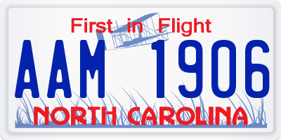 NC license plate AAM1906