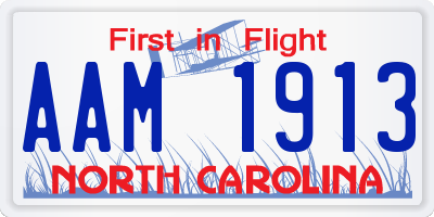 NC license plate AAM1913
