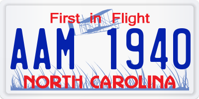 NC license plate AAM1940