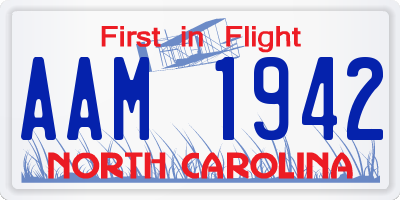 NC license plate AAM1942