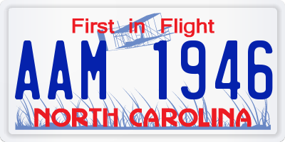 NC license plate AAM1946