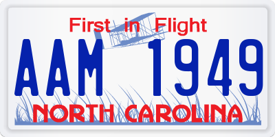 NC license plate AAM1949