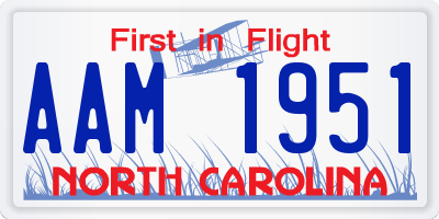 NC license plate AAM1951