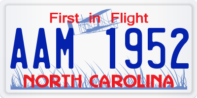 NC license plate AAM1952