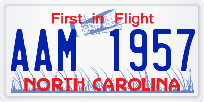 NC license plate AAM1957