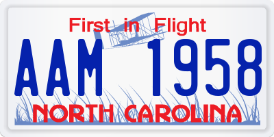 NC license plate AAM1958