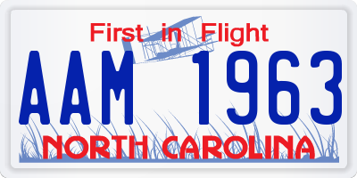 NC license plate AAM1963