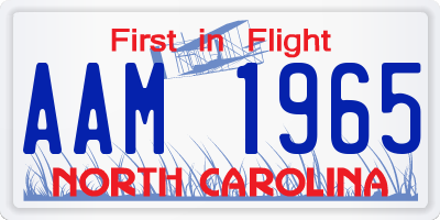 NC license plate AAM1965