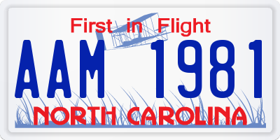 NC license plate AAM1981