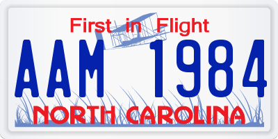 NC license plate AAM1984