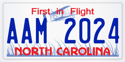 NC license plate AAM2024