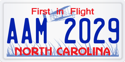 NC license plate AAM2029