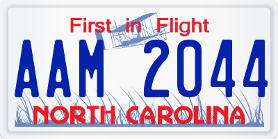 NC license plate AAM2044