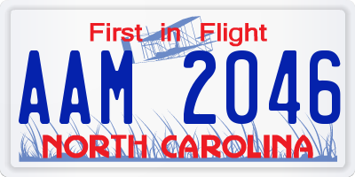 NC license plate AAM2046