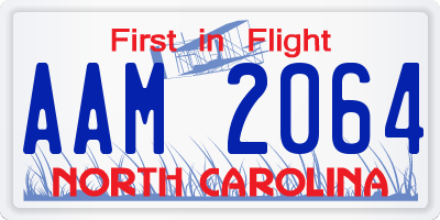 NC license plate AAM2064