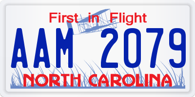 NC license plate AAM2079
