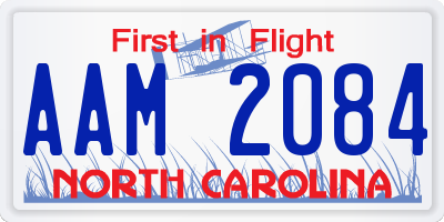 NC license plate AAM2084