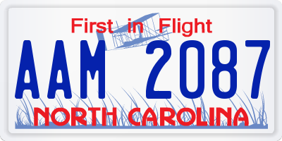 NC license plate AAM2087
