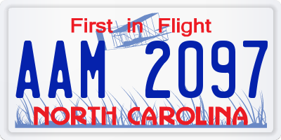 NC license plate AAM2097