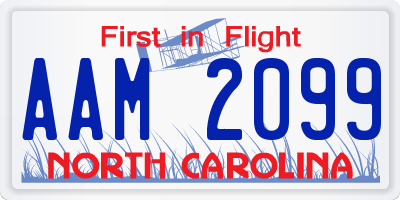 NC license plate AAM2099
