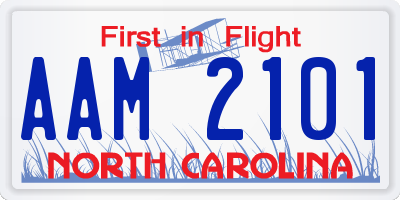 NC license plate AAM2101