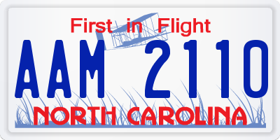 NC license plate AAM2110