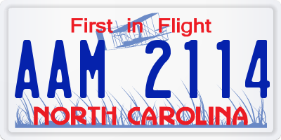 NC license plate AAM2114