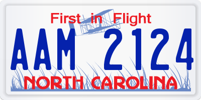 NC license plate AAM2124