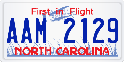 NC license plate AAM2129