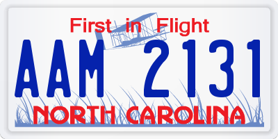 NC license plate AAM2131