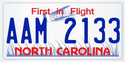NC license plate AAM2133