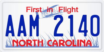 NC license plate AAM2140