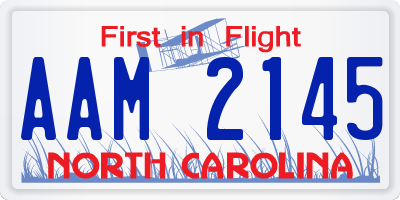 NC license plate AAM2145
