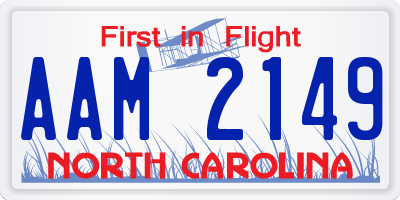 NC license plate AAM2149