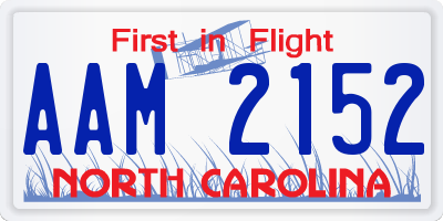 NC license plate AAM2152