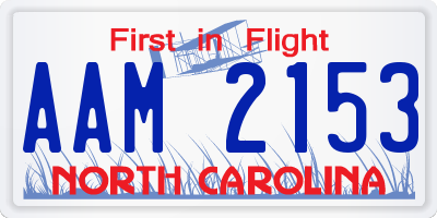 NC license plate AAM2153