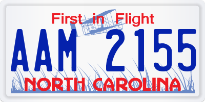 NC license plate AAM2155
