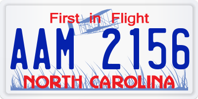 NC license plate AAM2156