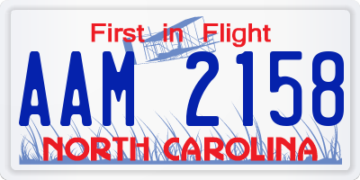 NC license plate AAM2158
