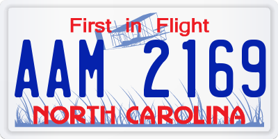 NC license plate AAM2169