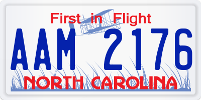 NC license plate AAM2176
