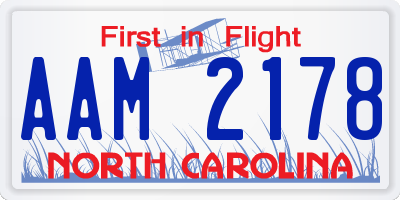 NC license plate AAM2178