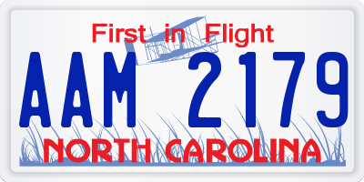 NC license plate AAM2179