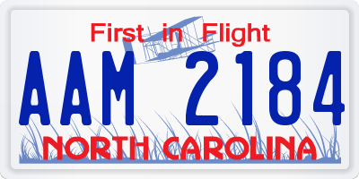 NC license plate AAM2184