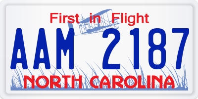 NC license plate AAM2187