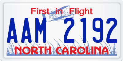 NC license plate AAM2192