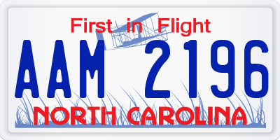 NC license plate AAM2196