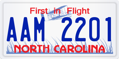 NC license plate AAM2201