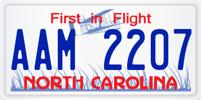 NC license plate AAM2207