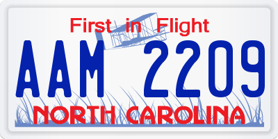 NC license plate AAM2209